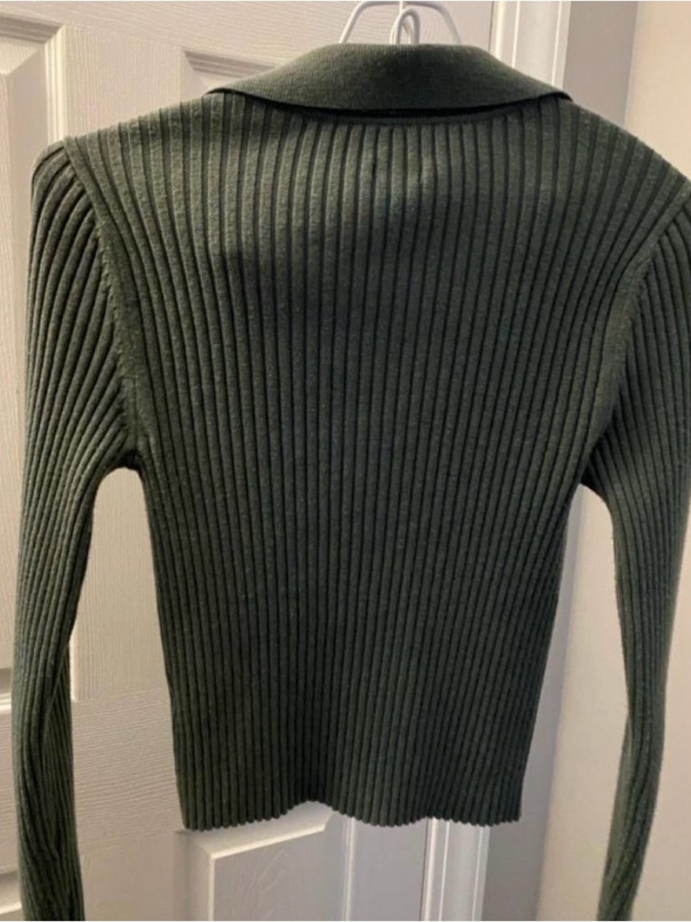 Aerie Ribbed Collared Button Up Sweater - Picture 2 of 3